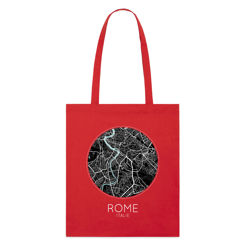 Tote Bag Rome Bio – Plan de Rome - rouge