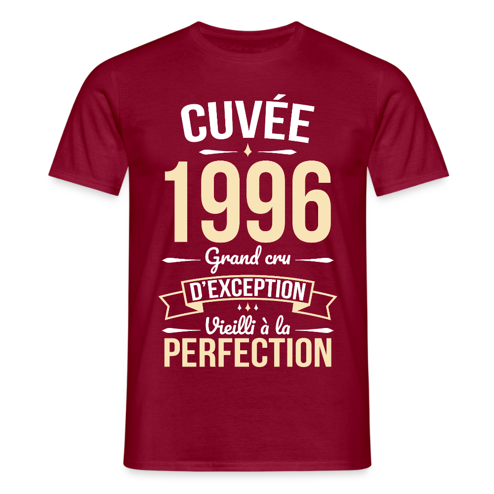T-shirt anniversaire homme 30 ans – Cuvée 1996, Grand cru d’exception - rouge brique