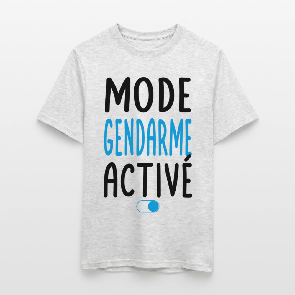 T-shirt Homme coloris clair - Mode gendarme activé - Cadeau gendarme - gris chiné