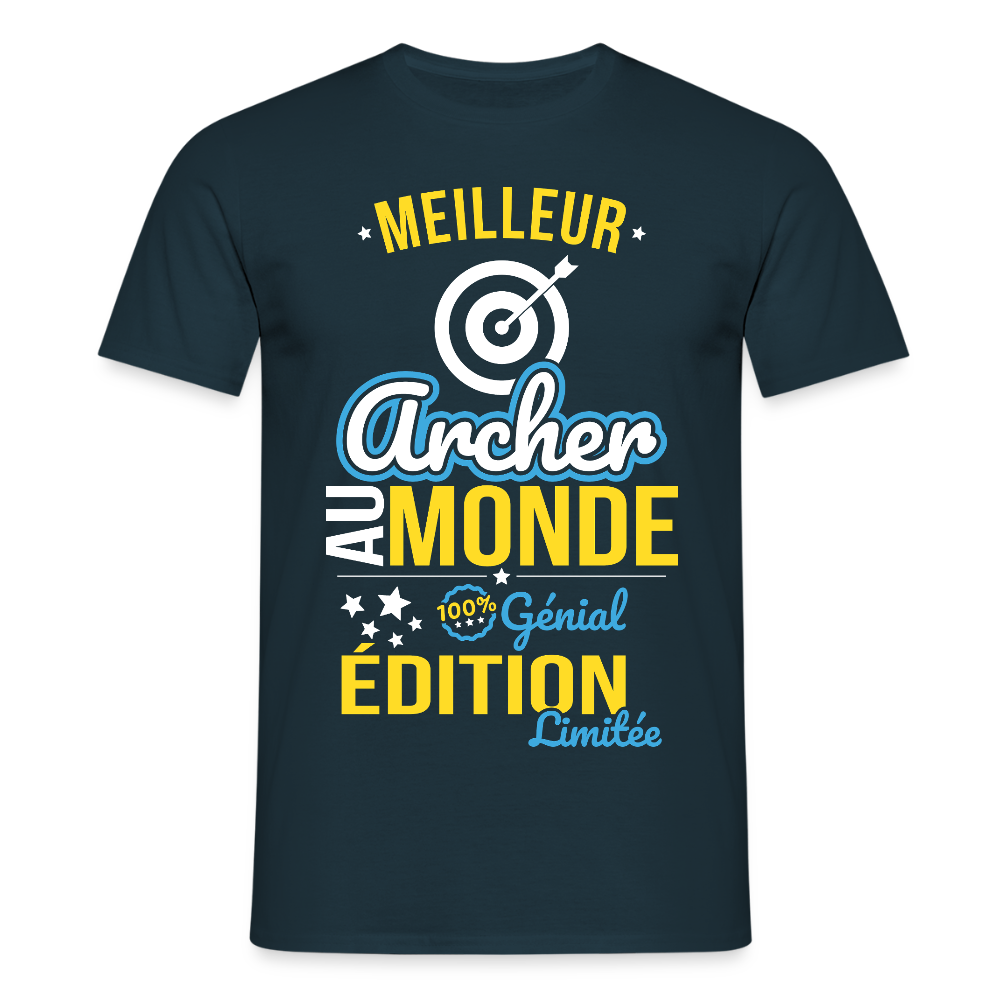T-shirt Homme - Meilleur Archer au monde - 100% génial - marine