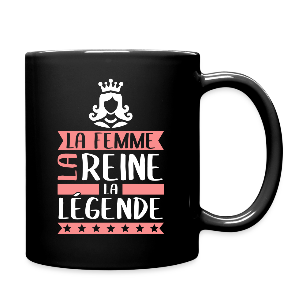 Mug uni Reine rébus – La femme, la reine, la légende - noir