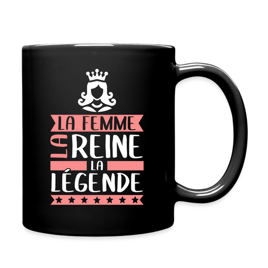 Mug uni Reine rébus – La femme, la reine, la légende - noir