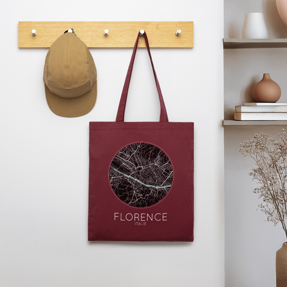 Tote Bag Florence Bio – Plan de Florence - bordeaux