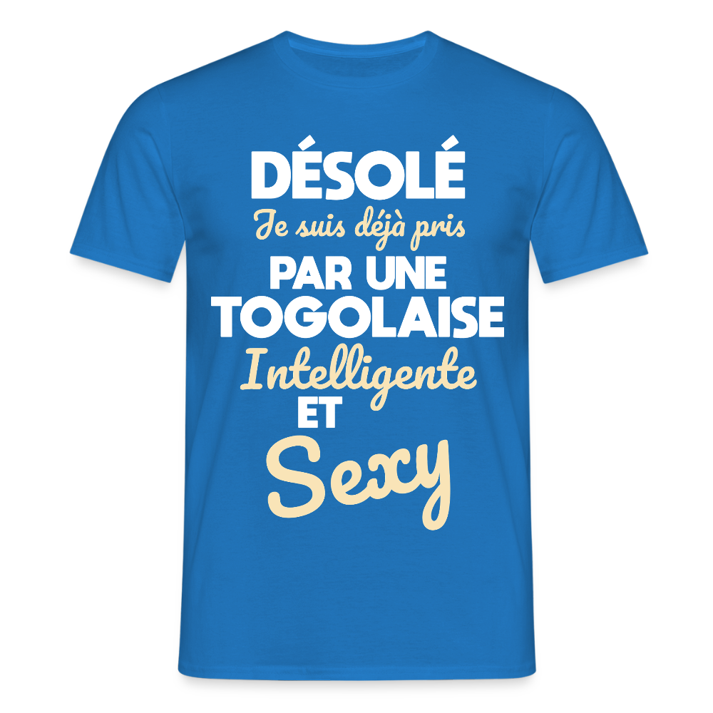 T-shirt Homme -  Je suis déjà pris par une Togolaise intelligente et sexy - bleu royal
