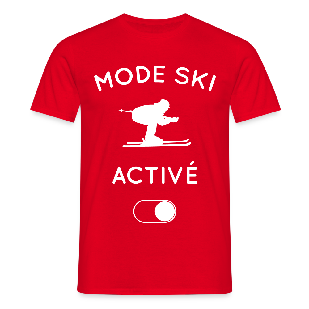 T-shirt Homme - Mode ski activé - rouge
