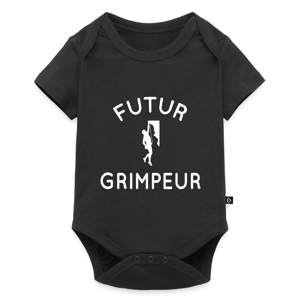 Body Bébé bio manches courtes - Futur grimpeur - noir