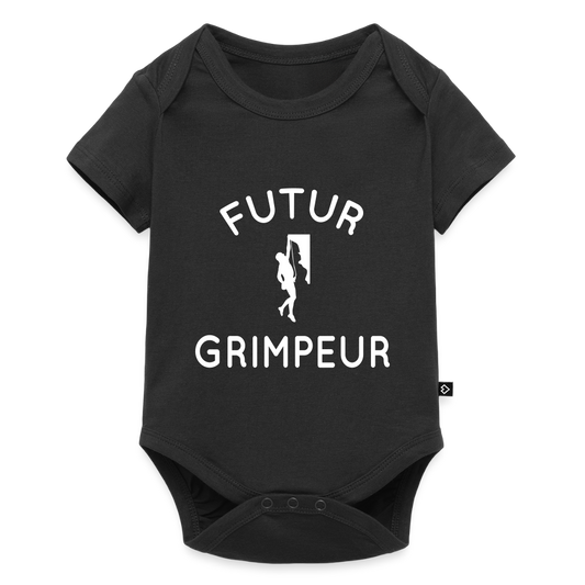 Body Bébé bio manches courtes - Futur grimpeur - noir