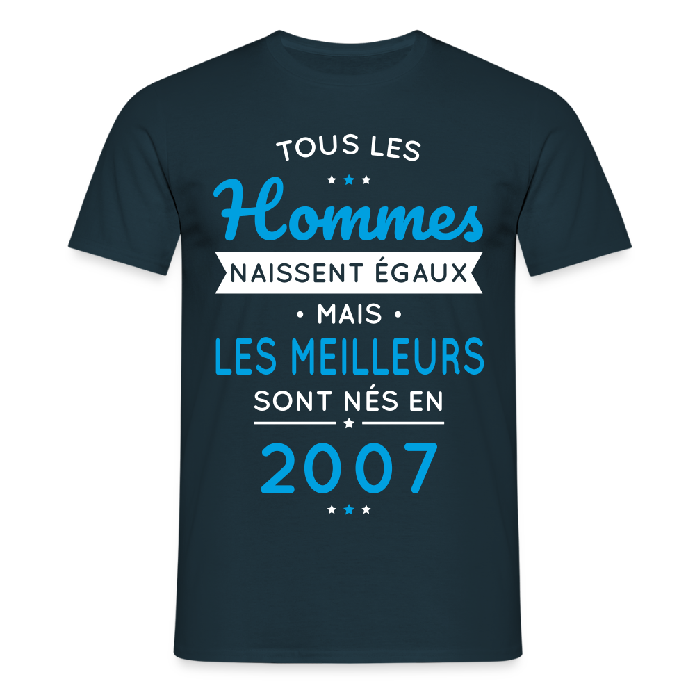 T-shirt Homme - Anniversaire 18 Ans - Les meilleurs sont nés en 2007 - marine