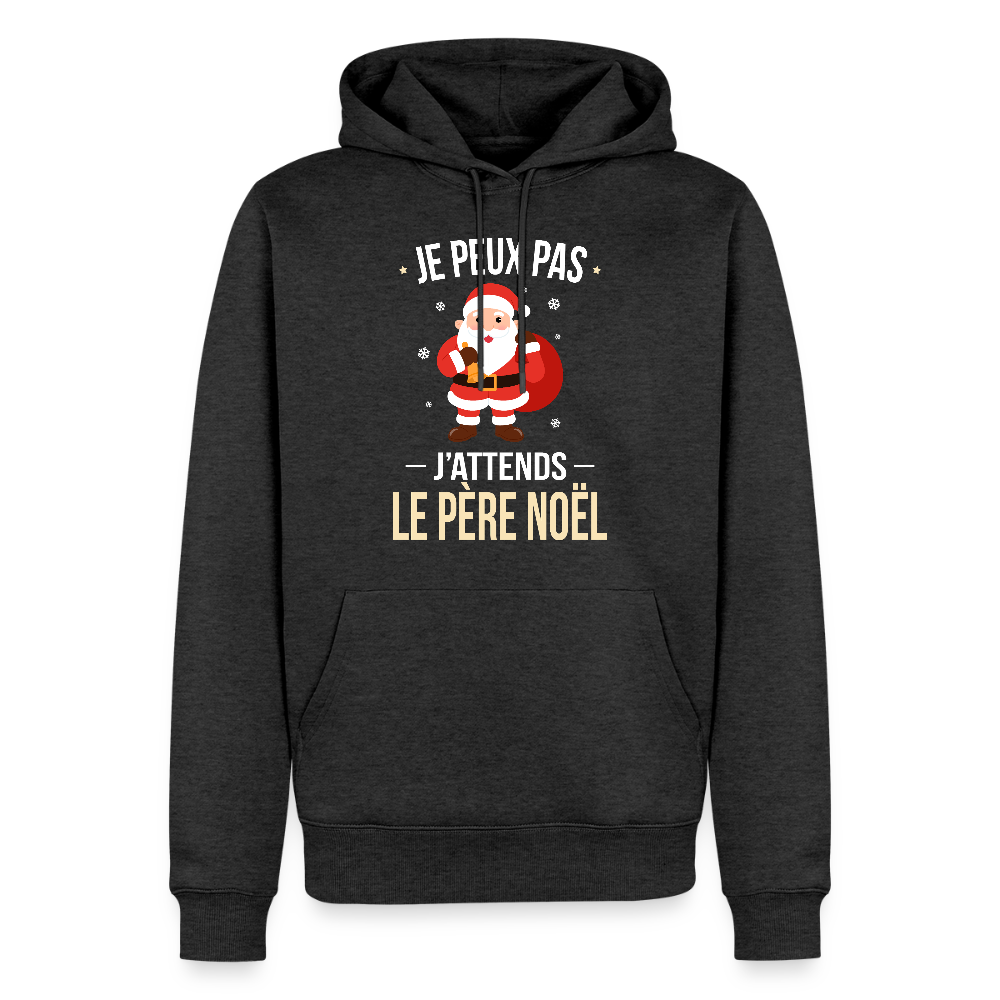 Sweat à capuche premium homme – Je peux pas, j’attends le Père Noël – Hoodie Noël humoristique - anthracite chiné