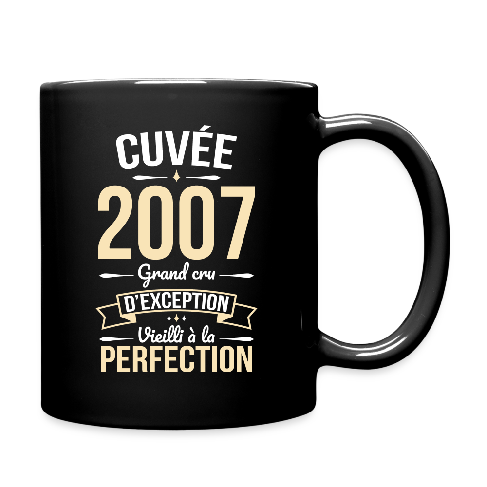 Mug uni - Anniversaire 18 Ans - Cuvée 2007 - noir