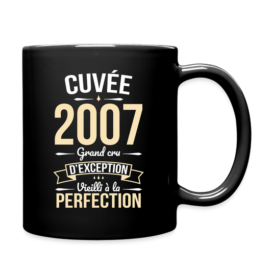 Mug uni - Anniversaire 18 Ans - Cuvée 2007 - noir