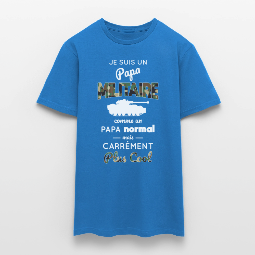 T-shirt Homme - Papa militaire plus cool - bleu royal