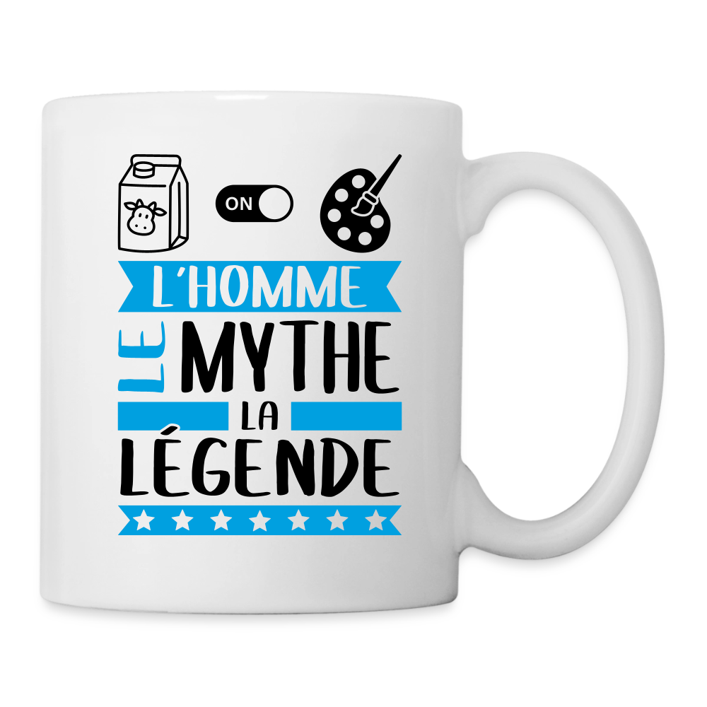 Mug blanc Léonard rébus – L’homme, le mythe, la légende - blanc