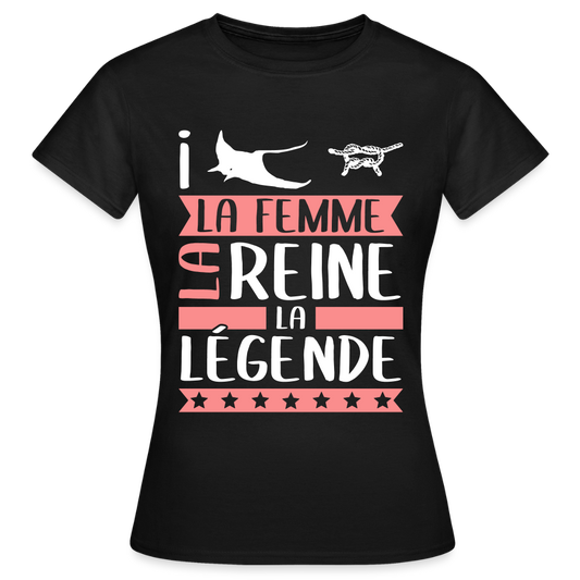 T-shirt femme Irène rébus – La femme, la reine, la légende - noir