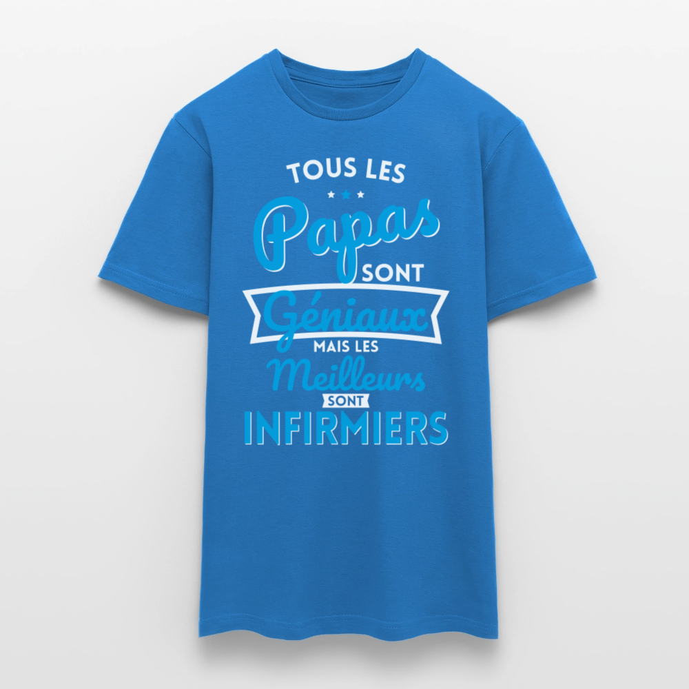 T-shirt Homme - Papas  géniaux - Les meilleurs sont infirmiers - bleu royal