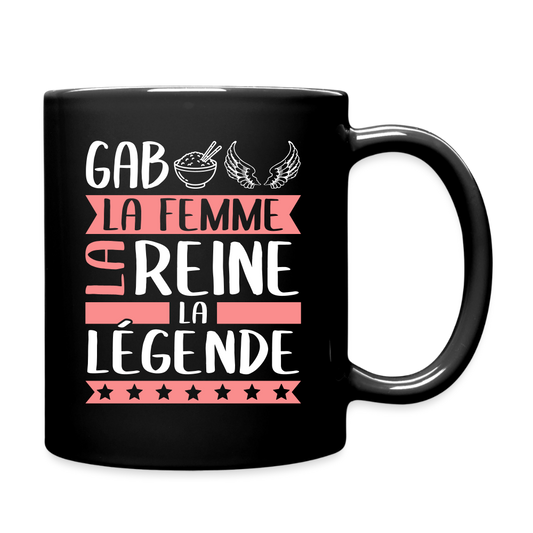 Mug uni Gabrielle rébus – La femme, la reine, la légende - noir