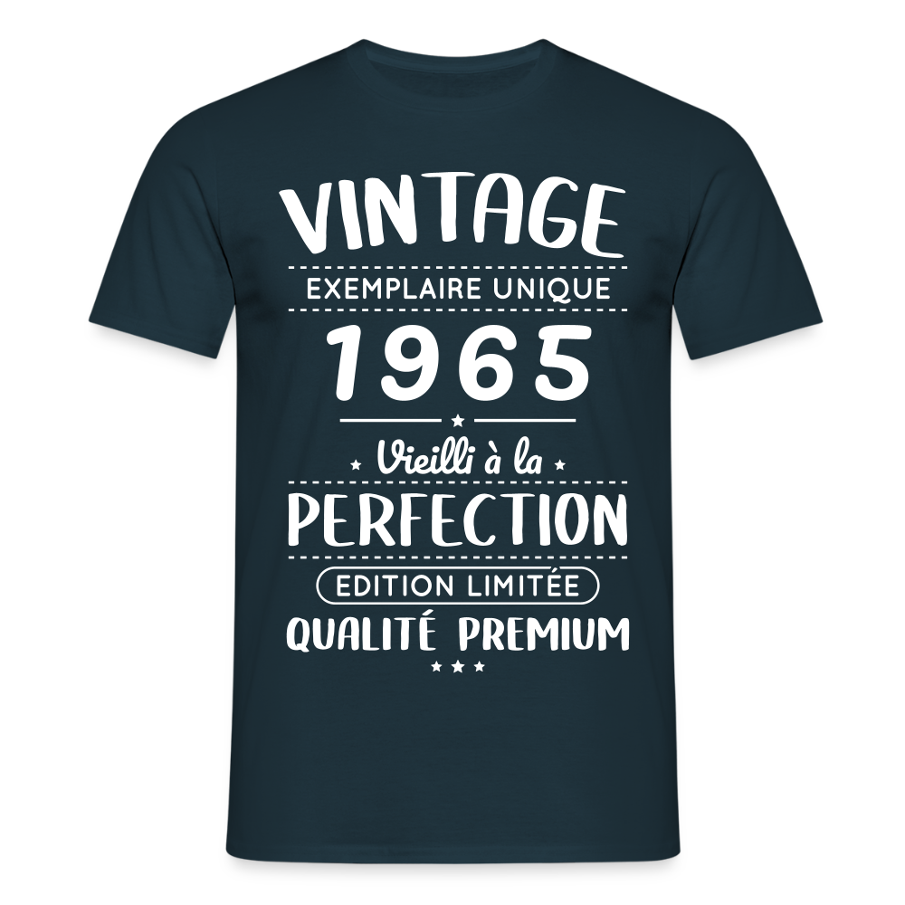 T-shirt Homme - Anniversaire 60 Ans - Vintage 1965 - marine