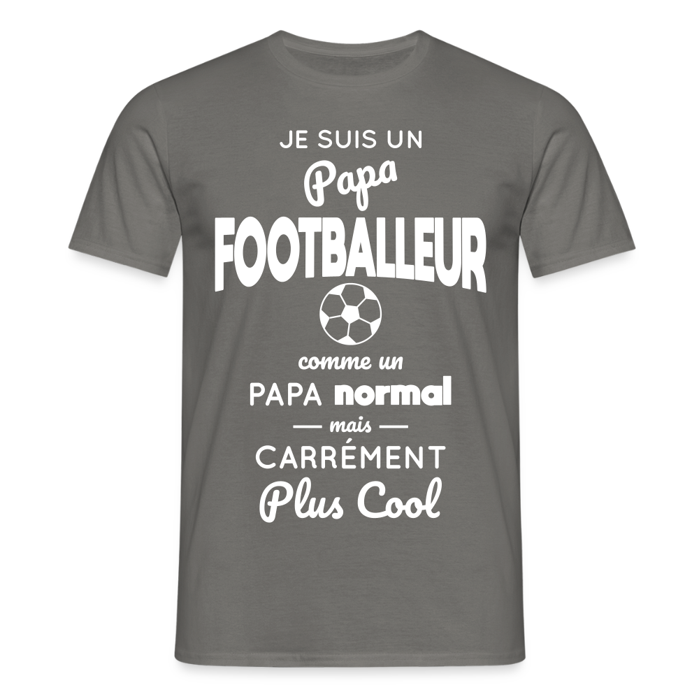T-shirt Homme - Papa footballeur plus cool - gris graphite