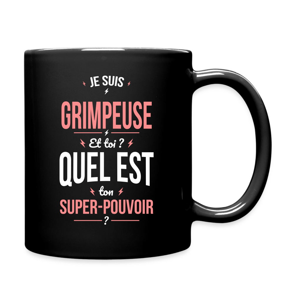 Mug uni - Je suis grimpeuse - Super-pouvoir - noir