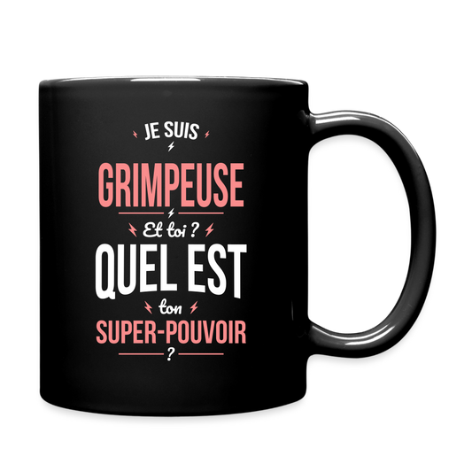 Mug uni - Je suis grimpeuse - Super-pouvoir - noir