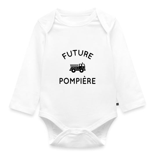 Body Bébé bio manches longues - Future pompière - blanc