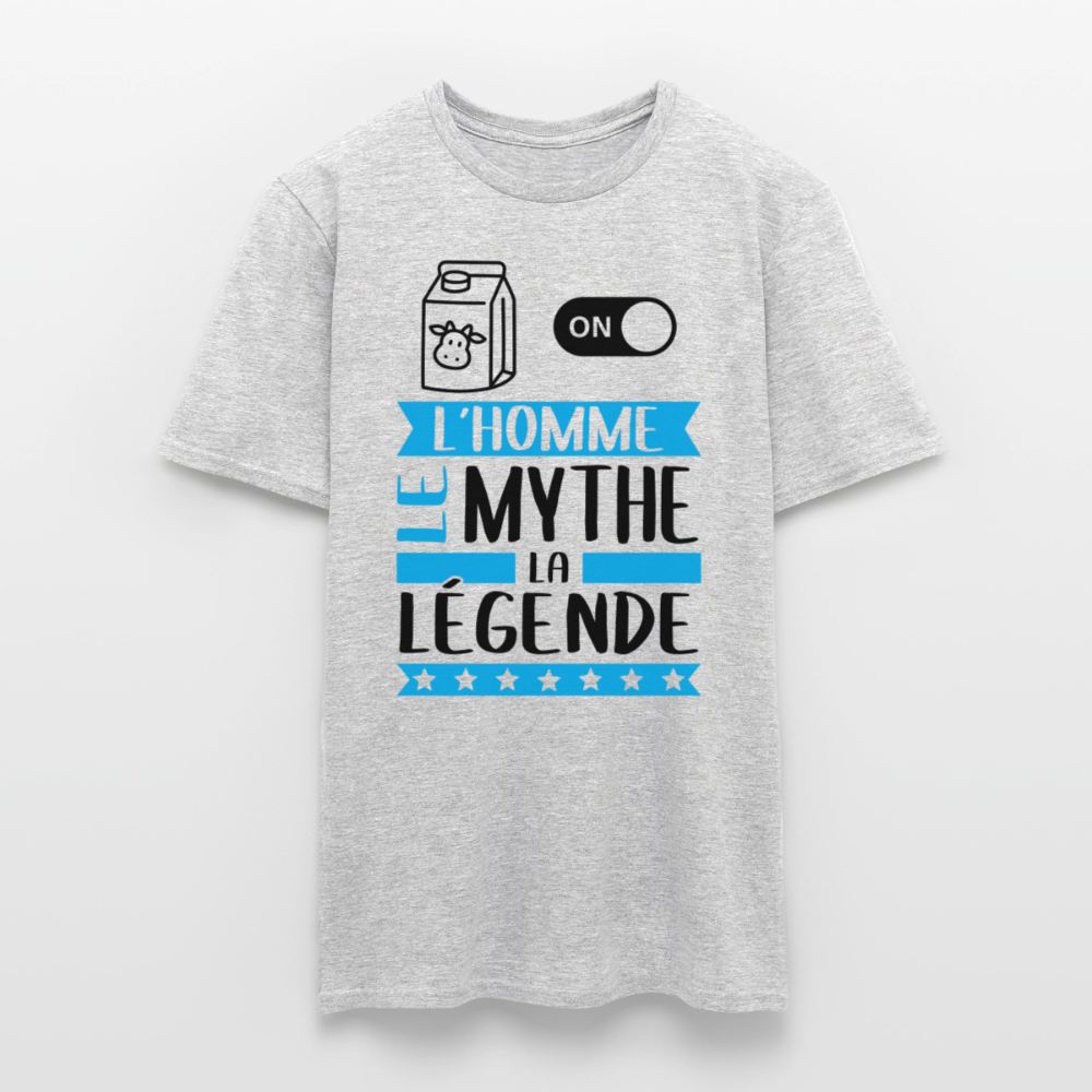 T-shirt homme coloris clair Léon en rébus – L’homme, le mythe, la légende - gris chiné