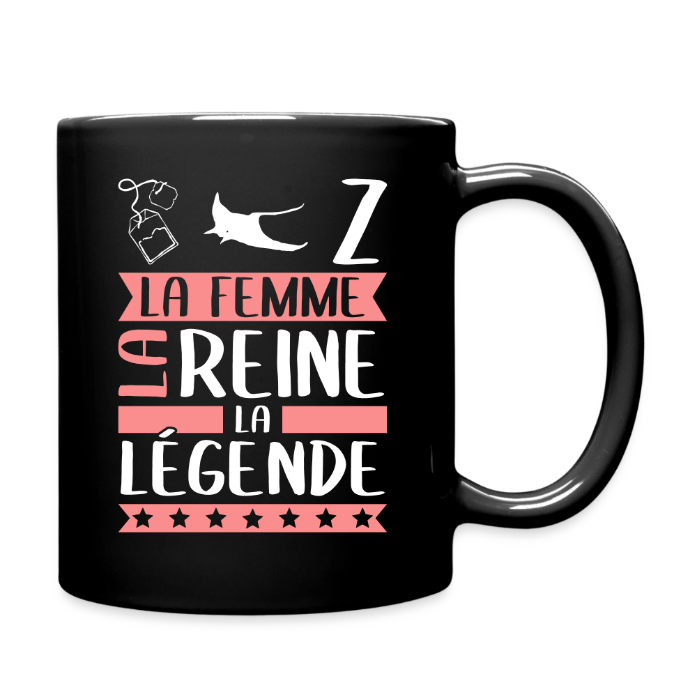 Mug uni Thérèse rébus – La femme, la reine, la légende - noir