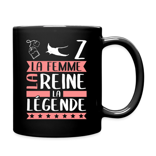 Mug uni Thérèse rébus – La femme, la reine, la légende - noir