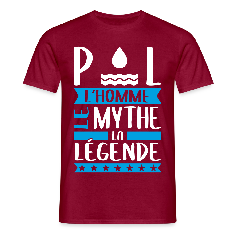 T-shirt homme Paul rébus – L’homme, le mythe, la légende - rouge brique