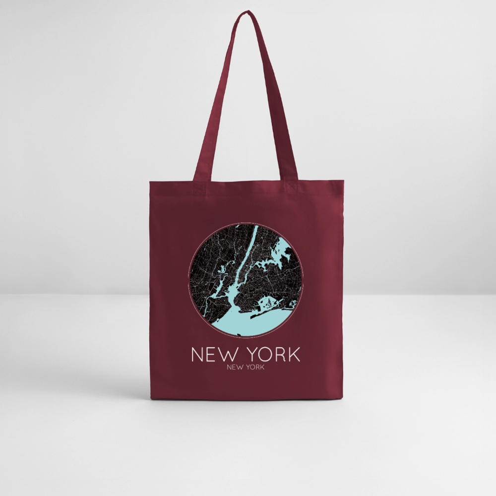 Tote Bag New York Bio – Plan de New York - bordeaux