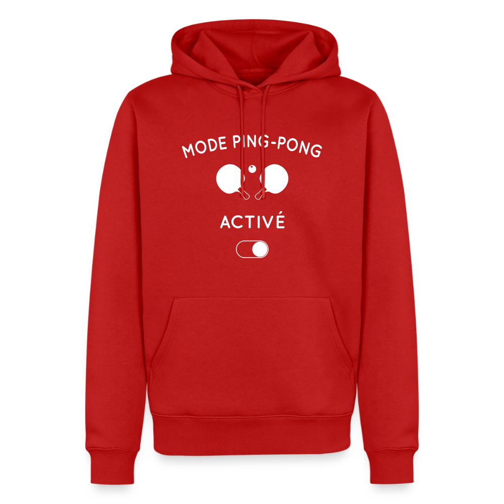 Sweat à capuche Premium Homme - Mode ping-pong activé - rouge