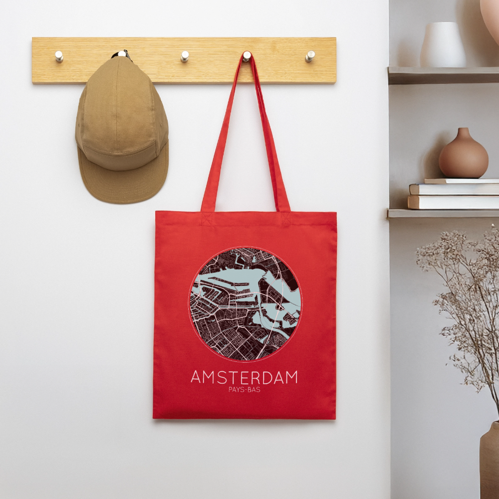 Tote Bag Amsterdam Bio – Plan d’Amsterdam - rouge