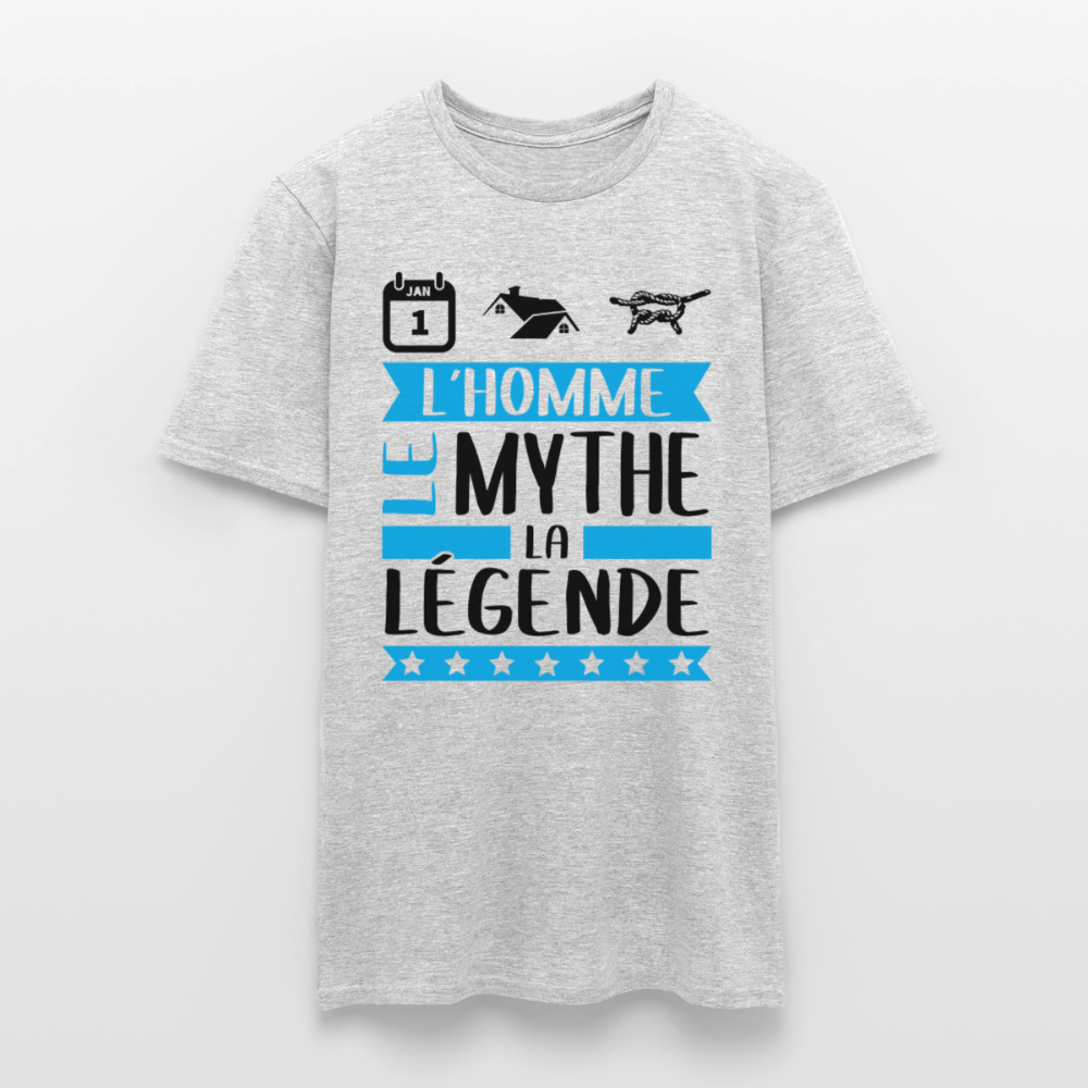 T-shirt homme coloris clair Antoine rébus – L’homme, le mythe, la légende - gris chiné