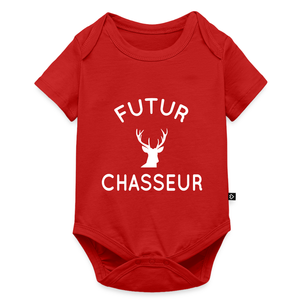 Body Bébé bio manches courtes - Futur chasseur - rouge