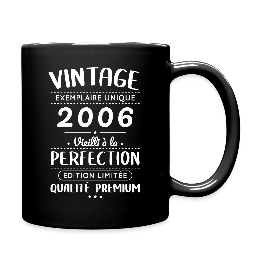 Mug anniversaire homme 20 ans – Vintage 2006 – Perfection - noir