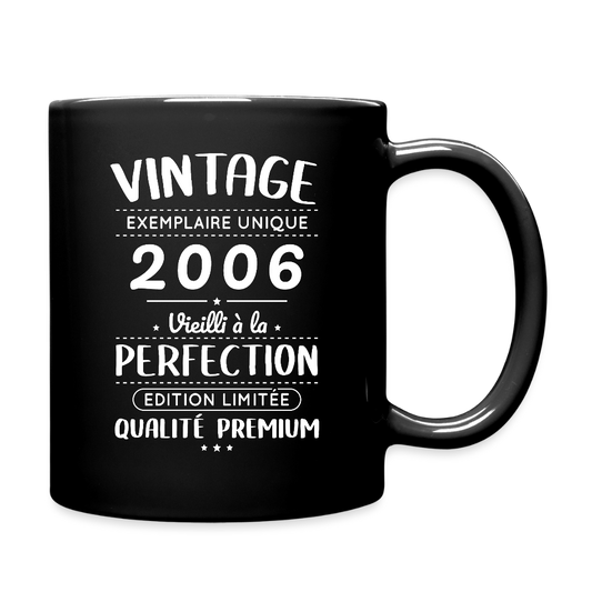 Mug anniversaire homme 20 ans – Vintage 2006 – Perfection - noir