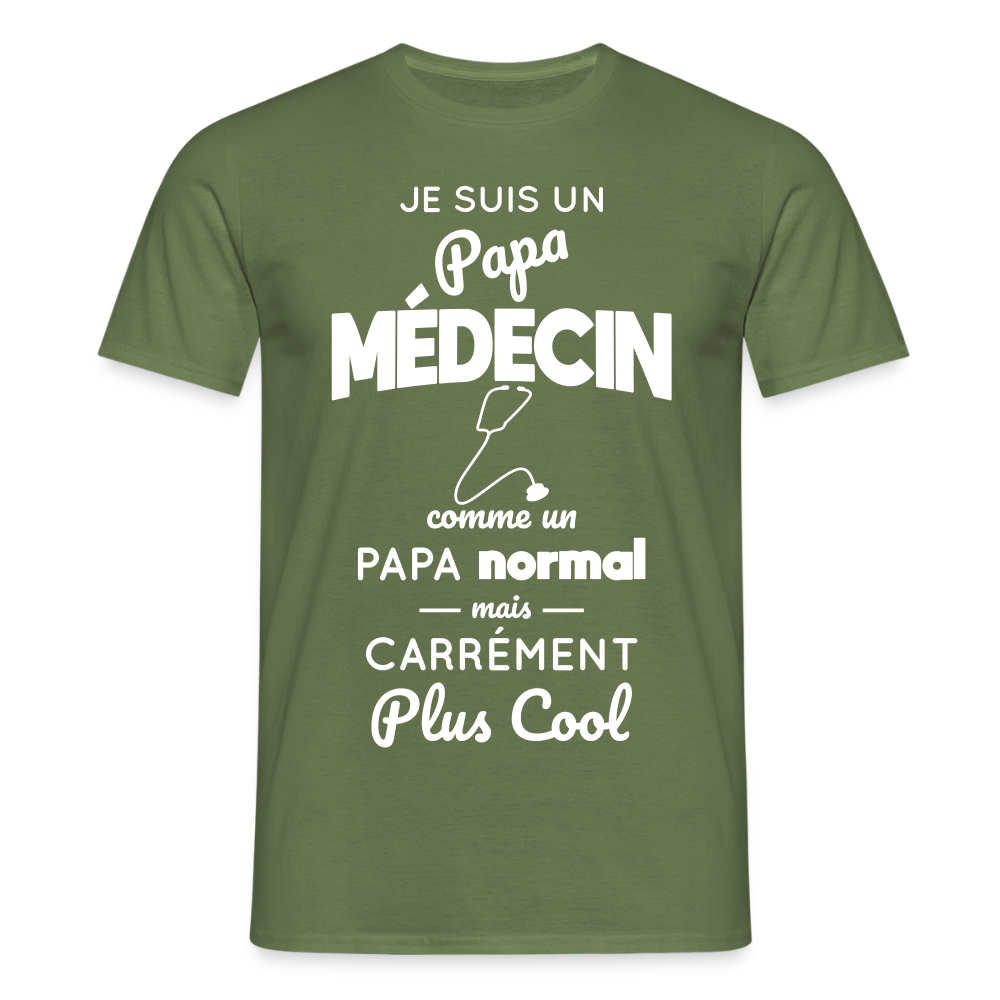 T-shirt Homme - Papa médecin plus cool - vert militaire