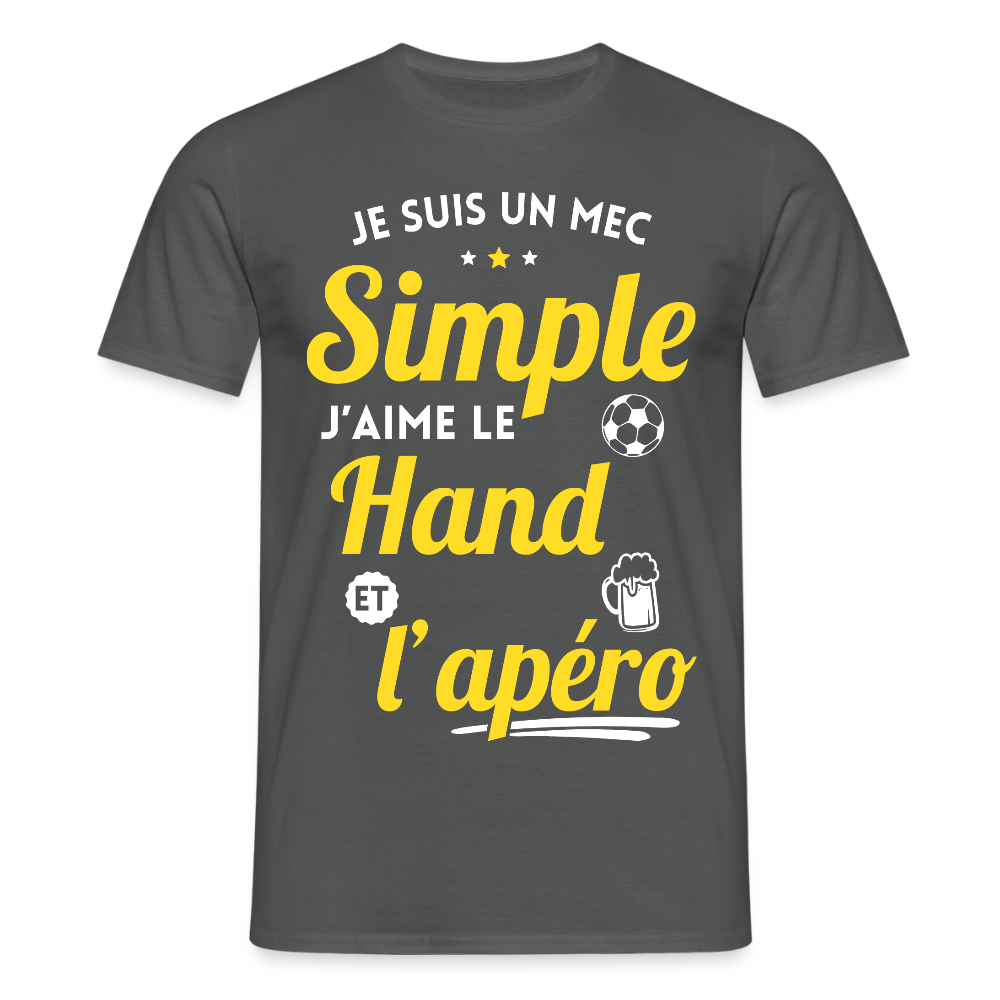 T-shirt Homme - J'aime le hand et l'apéro - charbon