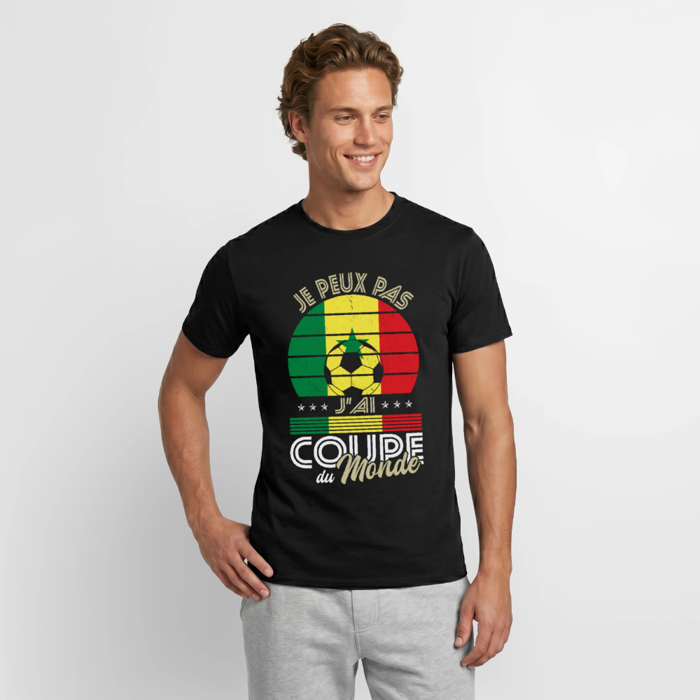 T-shirt Homme - Je peux pas j'ai Coupe du Monde - Sénégal - noir