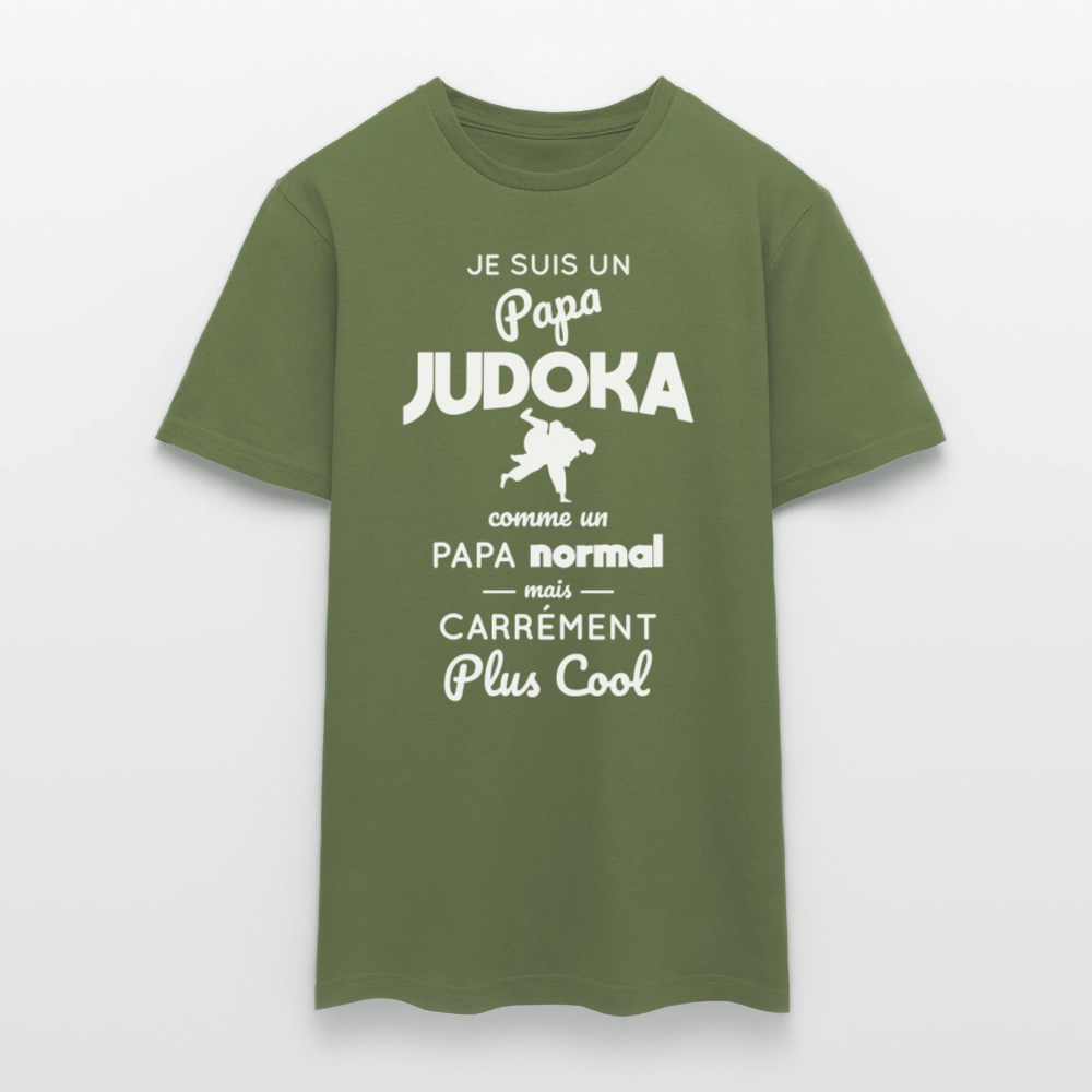 T-shirt Homme - Papa judoka plus cool - vert militaire