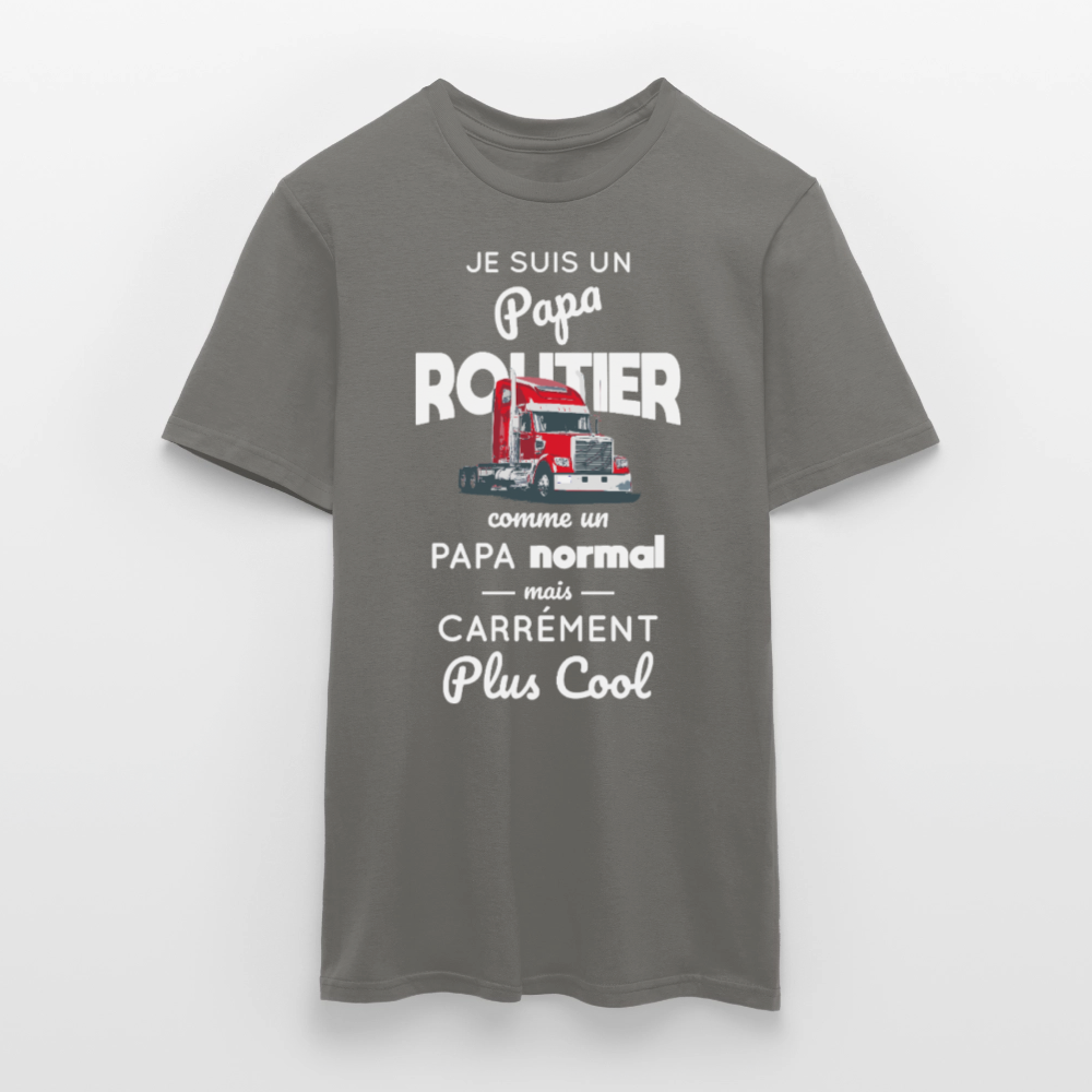 T-shirt Homme - Papa routier plus cool - gris graphite
