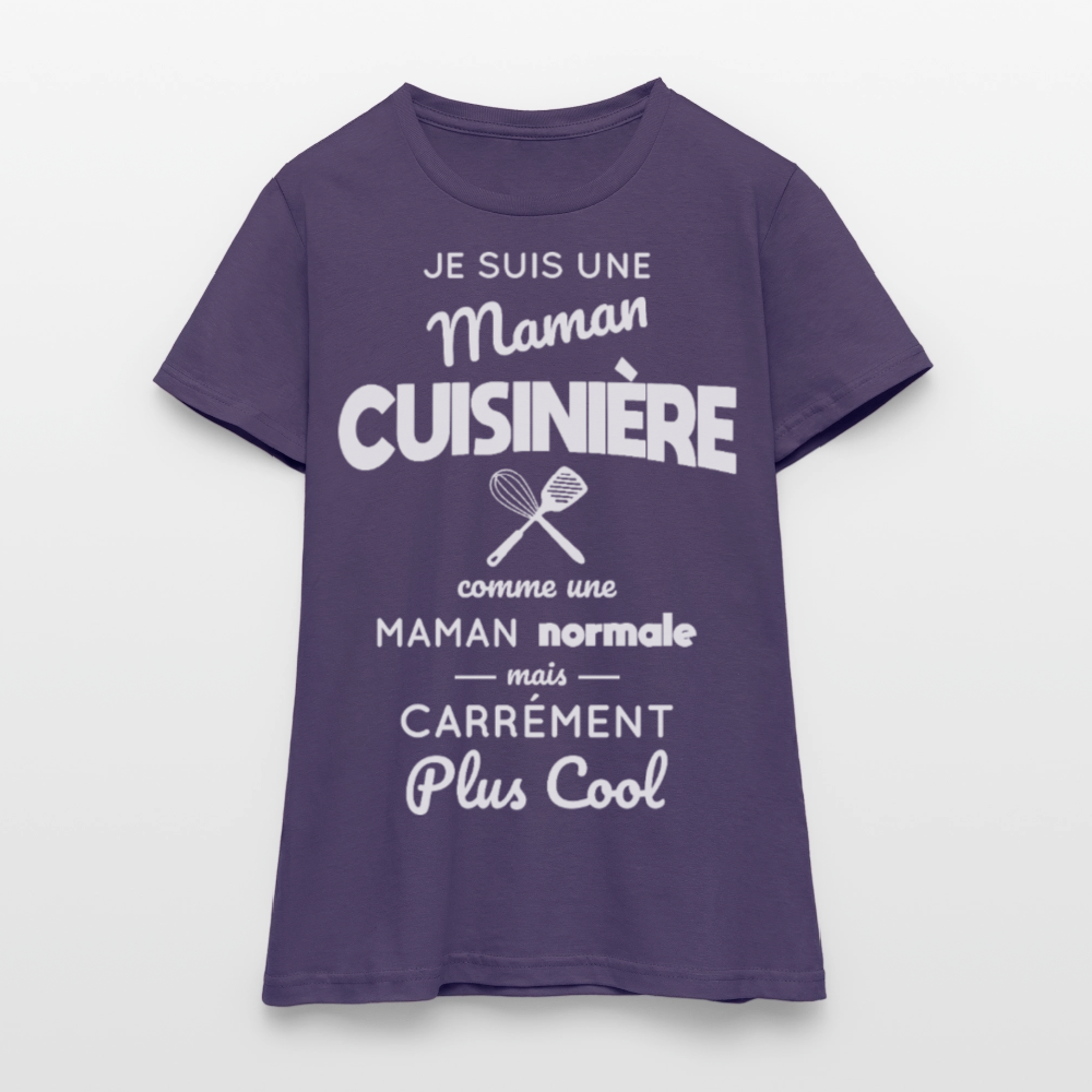 T-shirt Femme - Maman cuisinière plus cool - violet foncé