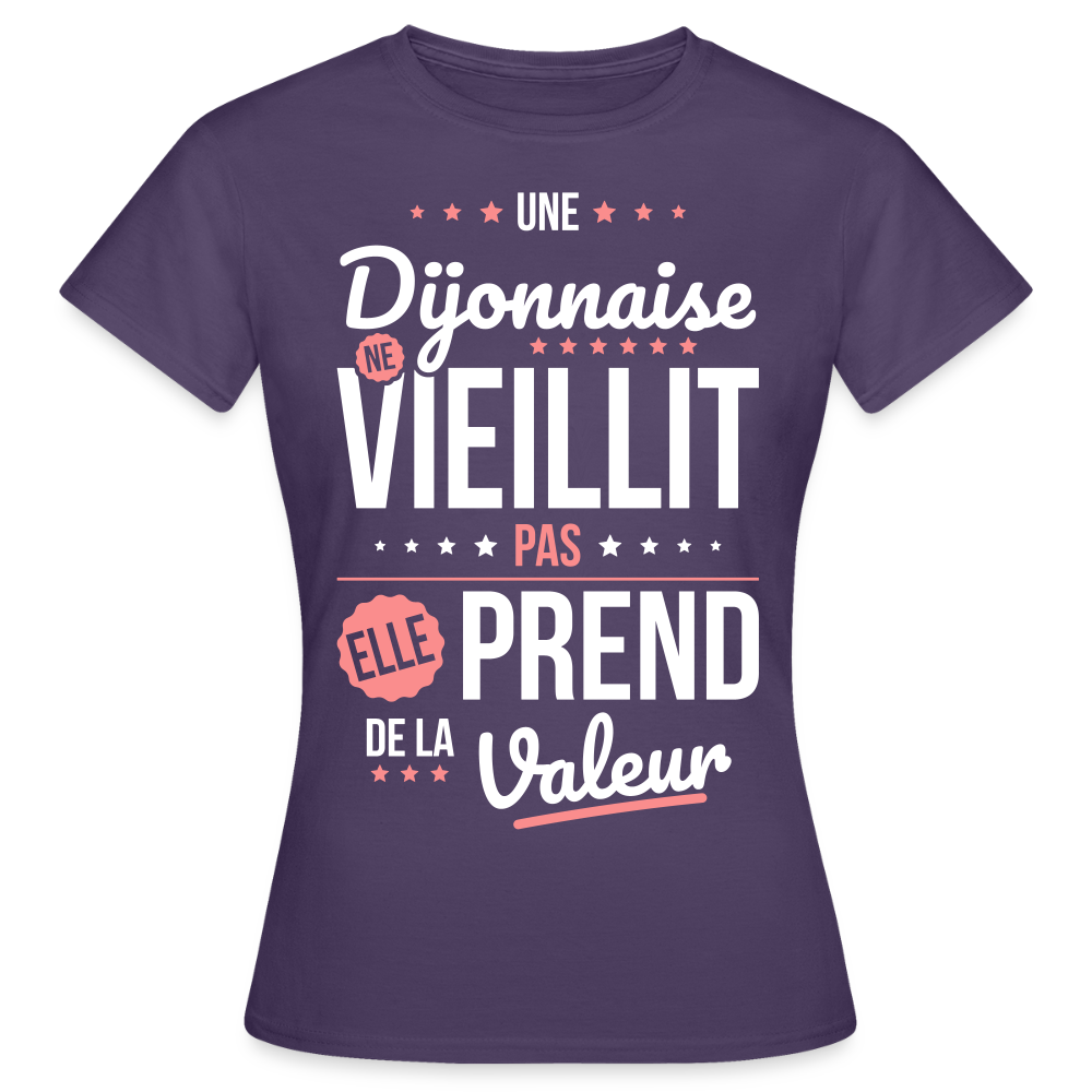 T-shirt Femme - Une Dijonnaise ne vieillit pas - violet foncé