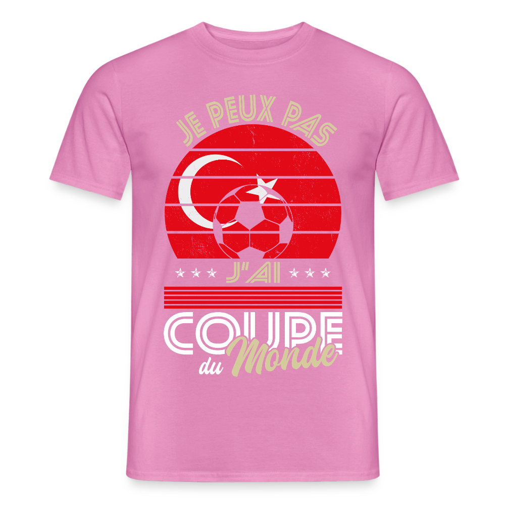 T-shirt Homme - Je peux pas j'ai Coupe du Monde - Turquie - rose