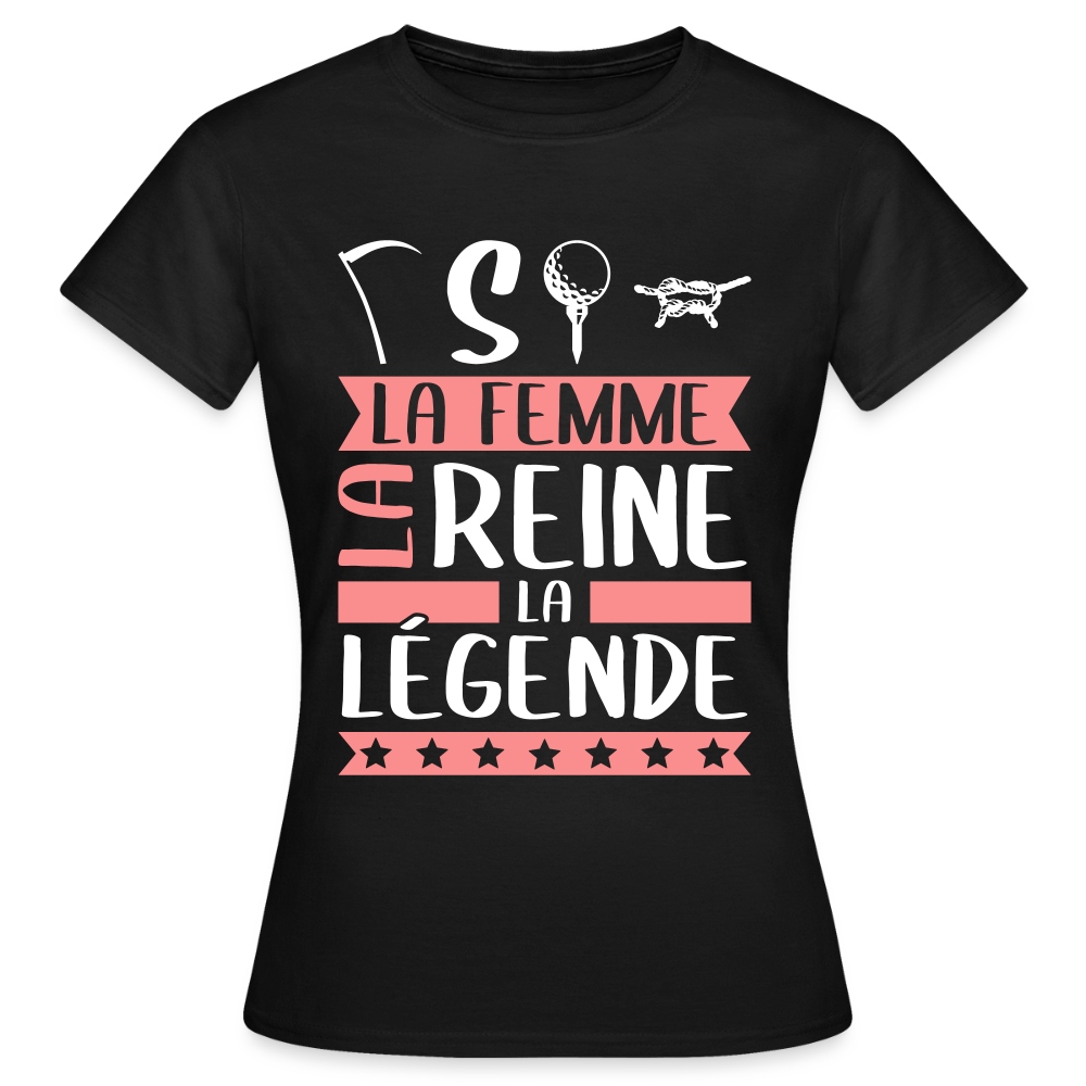 T-shirt femme Faustine rébus – La femme, la reine, la légende - noir