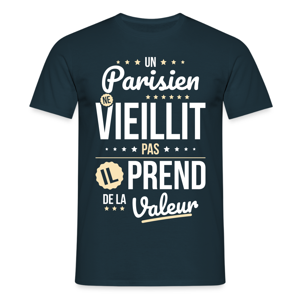 T-shirt Homme -  Un Parisien ne vieillit pas - marine