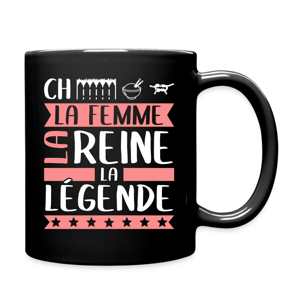 Mug uni Chérine rébus – La femme, la reine, la légende - noir