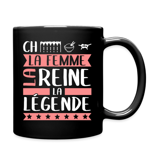 Mug uni Chérine rébus – La femme, la reine, la légende - noir