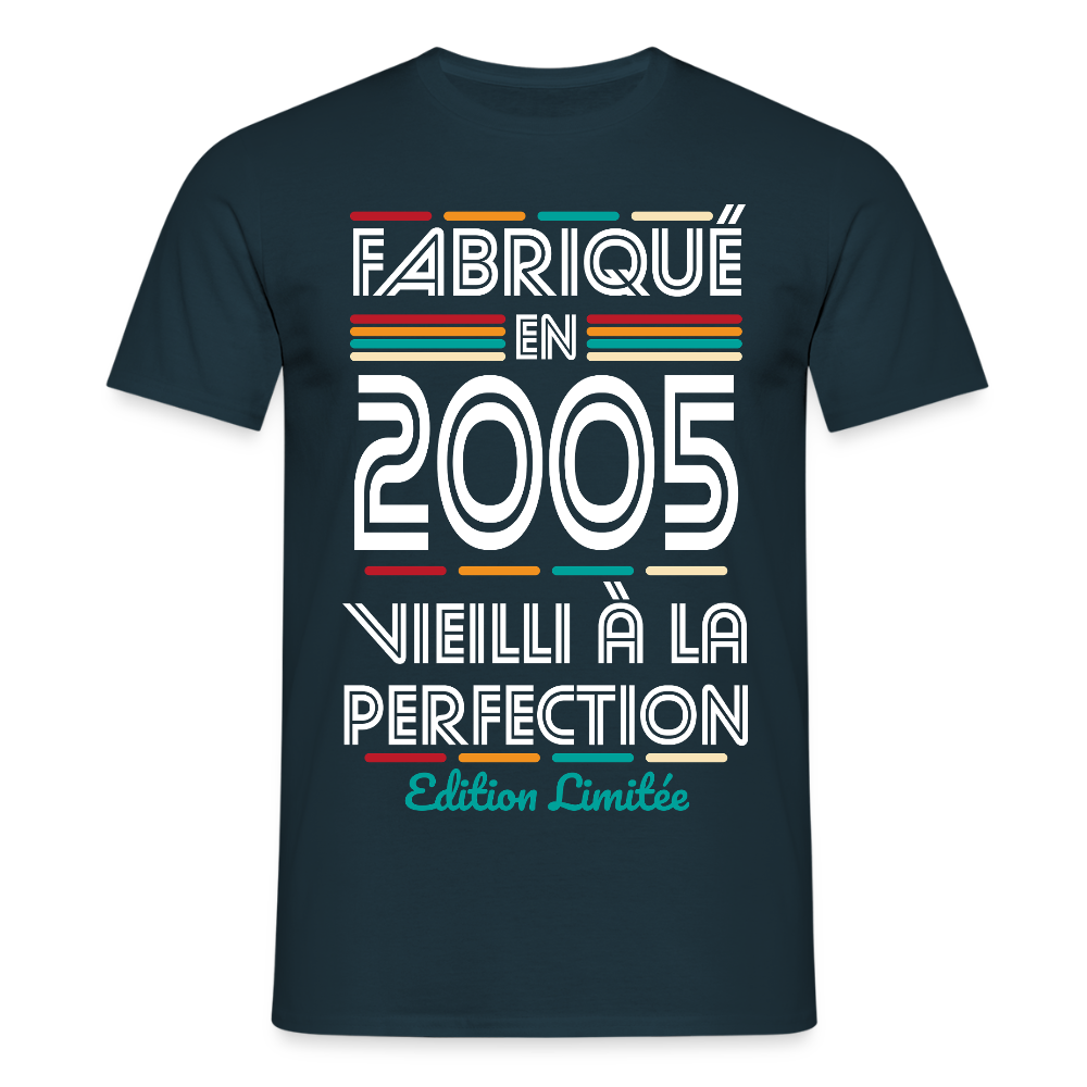 T-shirt Homme - Anniversaire 20 Ans - Fabriqué en 2005 - marine
