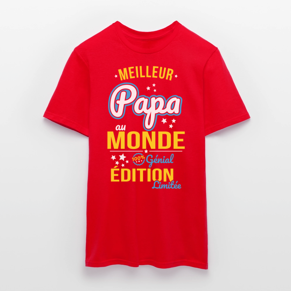 T-shirt Homme - Meilleur Papa au monde - rouge